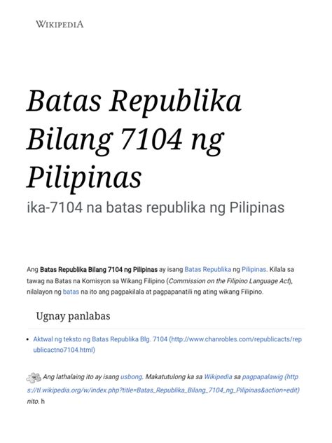 ano ang batas republika bilang 1190 ng 1954